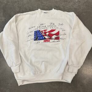 Vintage 1996 Olympics Wheel Of Fortune Crewneck Shirt Mens XL White RARE 90s